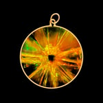 9ct Gold Hologram Pendant - Bullet Hole Shattered Glass (Medium) - No Chain