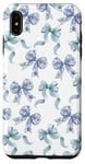 Coque pour iPhone XS Max Nœuds en toile bleue et blanche pour femme