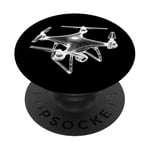 Drone 3D Wireframe - Drone volant vintage amateur de pilote PopSockets PopGrip Adhésif