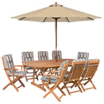 Salon de Jardin Table Extensible Ovale et de 8 Chaises Pliables avec Coussins d