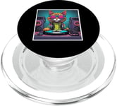 Cat Music DJ Turntables Mixing Vinyl Record Party Graphic PopSockets PopGrip for MagSafe