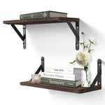 Uten Floating Shelf Set of 2 Shelves, Solid Wood Wall Shelves, Wooden Shelves Set with spirit level for Bedroom, Bathroom, Living Room, Office, Kitchen