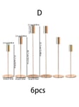 6 kpl joulun syntymäpäivä hääkoristelu kultainen metallikynttilänjalka, Pohjois-Eurooppa moderni luksus monipitkät sauvat pitkät kynttelikkö-kulta