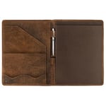 Moonster Porte-Documents A4 Professionnel en Cuir – Compartiments Documents CV Stylo de Luxe Élégant Agenda Folio pour Ecrire Bloc-Notes et Porte-Cartes - Cadeau Porte-Document Homme ou Femme