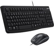 Logitech MK120 Wired Keyboard and Mouse for Windows, ‎QWERTZ Swiss Layout - Blac