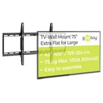 Goobay Wall Mount 75 Inch Extra Flat Mount for Large TVs from 43 to 100 Inches up to 75 kg Max. VESA 800 x 400 (49742)