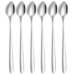 tiokin Latte Spoons Long Handle Coffee Spoons Teaspoons Set of 6 Stainless Steel 7.8Inches Tea Spoon Mixing Stirring Spoon for Latte Coffee Espresso Iced Tea Milk Shake Ice Cream Sundeas Cool Drinking