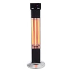 DKIEI Patio Heater Outdoor Electric Carbon Fibre Heating Elements Infrared Heater Freestanding 650W/1350W/2000W for Garage Backyard Restaurant