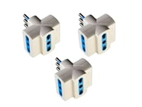 Lot de 3 prises triple fiche petite 10 A prises bivalentes 10 / 16 A blanche 1 500 W marque CE