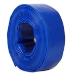 The Fellie Layflat Water Discharge Hose Lay Flat PVC 75mm Lay Flat Irrigation Pump Pipe for Submersible Pump Blue, 3" Bore - Length 40M