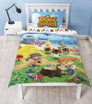 Animal Crossing Single Duvet Cover Reversible Bedding Set Nintendo Switch Game