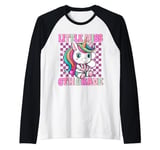 Little Miss Sixth 6th Grade Back To School Unicorn Girl Kids Raglan Baseball Tee