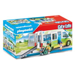 Playmobil 71329 City Life School Bus, Large school bus with sliding door and fol