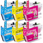 KINGJET LC3219XL Compatible Brother LC3219XL LC3219 LC3217 Ink Cartridges for Brother MFC-J5330DW MFC-J5335DW MFC-J5730DW MFC-J5930DW MFC-J6530DW MFC-J6930DW MFC-J6935DW(2 Cyan,2 Magenta,2 Yellow)