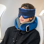 ComfyCozy Luxury Travel Pillow And Silky Plush Eye Mask | Essentials For Airplane Flight Holiday Sleeping | Memory Foam Neck Shoulder Pain Pillows Support | Ergonomic Orthopedic Men Women Sleep Set