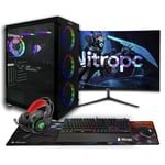 PC Gamer complet Nitropc Pack Diamond Plus - AMD Ryzen 5 7600X, RTX 4060 Ti 8GB, RAM 32GB, M.2 2TB, Win11, WiFi - Écran 27" FullHD curvo et accessoires