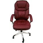 Idralite - Fauteuil de bureau inclinable chaise de bureau pivotant similcuir bordeaux