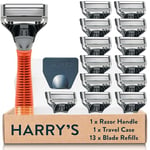 Harry's Razors for Men - Men's Razor + 13 Razor Blade Refills, 5 Blade Razors for Men, 13 Razor Head Refills