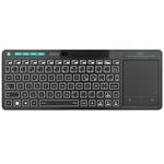 Rii K18S Clavier sans Fil Français (AZERTY) Clavier de Bureau Clavier bureautique avec Souris Tactile de Grande Taille Intégrée Wireless, Batterie Li-ION Rechargeable (Bluetooth & 2.4 GHz)