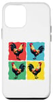 iPhone 12 mini Colorful Funny Chicken Art, Crazy Chicken Rooster Family Case