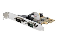 Startech.Com 2-Port Pci Express Serial Card, Dual Port Pcie To Rs232 (Db9) Serial Interface Card, 16C1050 Uart, Standard Or Low Profile Brackets, Com Retention, For Windows & Linux - Pcie To Dual Db9 Card (21050-Pc-Serial-Lp) - Seriell Adapter - Pci