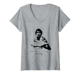 Womens Bruce Lee On Guard Pose Epic Shot V-Neck T-Shirt