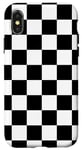 Coque pour iPhone X/XS Damier classique noir et blanc à carreaux