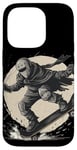 Coque pour iPhone 14 Pro Skateboard Knight pour patineur chevalerie