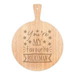 You're My Favourite Policeman Stars Pizza Board Paddle Wooden Police Best