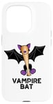 Coque pour iPhone 15 Pro Jeu de mots amusant en forme de chauve-souris vampire