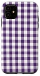 iPhone 11 Purple White Checkered Plaid Flannel Gingham Pattern Checker Case