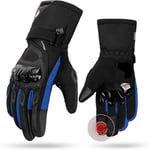 KEMIMOTO Gants de Moto Hiver Homologués, Gants à Trois Doigts Écran Tactile Imperméable, Protection Legère et Chaude, VTT, Activités en Plein air Femme et Homme Gants Tactiques