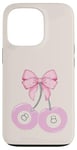 Coque pour iPhone 13 Pro Coquette 8 boules rose cerise