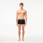 Lot de 3 boxers courts homme Lacoste avec marquage en jersey Taille M Noir/rouge/blanc