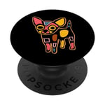 Chien Chihuahua coloré dessiné à la main PopSockets PopGrip Interchangeable