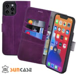 Case for IPHONE 16 Pro Max 6.9 " Case Book Case Leather Cover Antique Purple