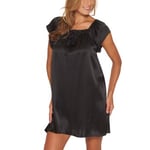 Lady Avenue Pure Silk Baby Doll Dress Svart silke X-Large Dam