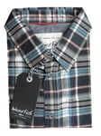 WEIRD FISH Mens Gonzalo Long Sleeve Slub Check Shirt Copen Blue > Small RRP £40