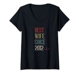 Womens Best Wife 2012 Cool 12 Year 12th Wedding Anniversary for Her V-Neck T-Shirt