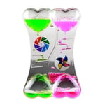 TPHJRM Double Heart Liquid Motion Bubble Drip Oil Hourglass Timer Clock Kids Toy Gift Hourglass timer