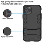 Rugged Protective Back Cover for Apple iPhone 11 Pro 5.8, Multifunctional Trible Layer Phone Case Slim Cover Rigid PC Shell + soft Rubber TPU Bumper + Elastic Air Bag with Invisible Support (Black)