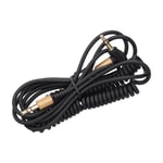 Headphone Male To Male AUX Coiled Cord Headset 3.5mm Spring Cable Repl REZ