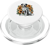 Sunflowers Dalmatian Dalmatians Dal Dally Dog PopSockets PopGrip pour MagSafe