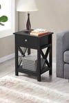 One Drawer Wooden  Bedside Table