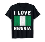 I Love Nigeria Vintage Nigerian Family Travel Souvenir T-Shirt