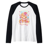 Highland Cow Just A-Little Moody Flower Funny Farm Farmer Raglan Baseball Tee