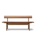 Fredericia Furniture - The Mogensen Bench, Oljad ek, Omni Cognac 307 - Børge Mogensen - Brun - Läder/Trä