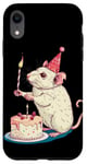 Coque pour iPhone XR Rat blanc anniversaire amusant pour rongeur et animal domestique B-Day