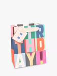 Caroline Gardner Happy Birthday Text Square Gift Bag, Small