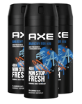 Axe Deodorant Body Spray. Anarchy For Him. 48 Hour Fresh - 3 x 150ml Cans